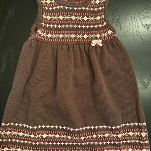 Gymboree Brown Knit Dress with Pink Accents
